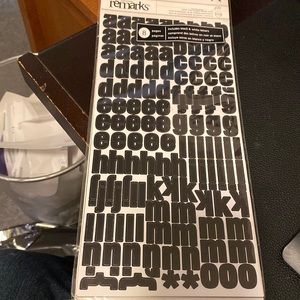 8 pages of letter and number stickers